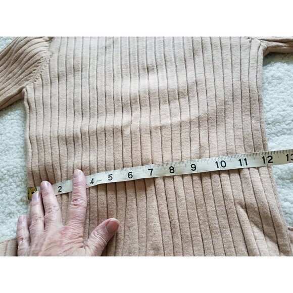 WAYF Dede X Emily BFF Camel Tan Ribbed  Long Sleeve Sweater Dress Womens Size XS - Picture 4 of 10